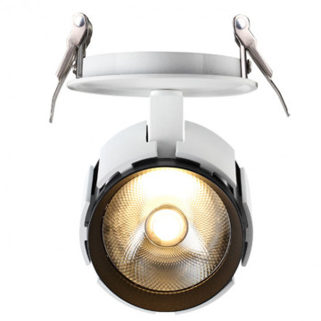 Встраиваемый светодиодный светильник с регулировкой направления света Novotech Spot Kulle 357536, LED 15W 3000K 1460lm, белый, белый с черным, металл - фото 4
