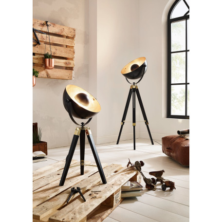 Настольная лампа Eglo Trend & Vintage Industrial Covaleda 49617, 1xE27x60W, черный, дерево, металл - миниатюра 3