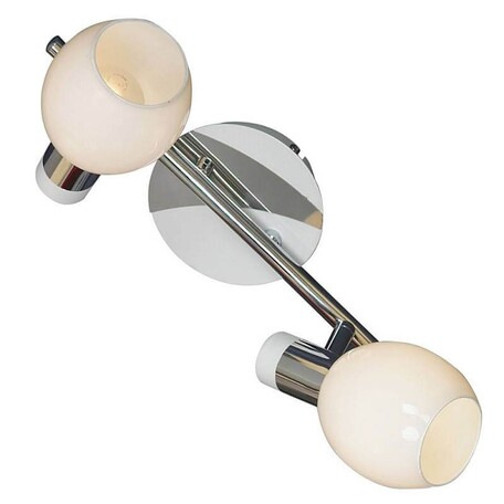 Потолочный светильник с регулировкой направления света Lussole Loft Parma LSX-5001-02, IP21, 2xE14x40W, белый, хром, металл, стекло - миниатюра 1