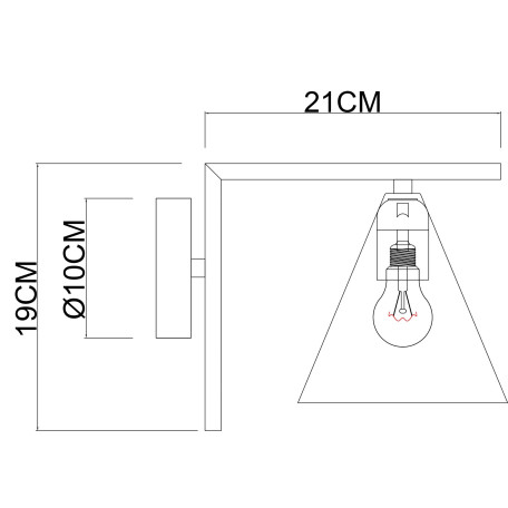 Схема с размерами Arte Lamp A7029AP-1BK