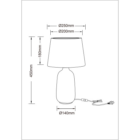 Схема с размерами Arte Lamp A4311LT-1WH