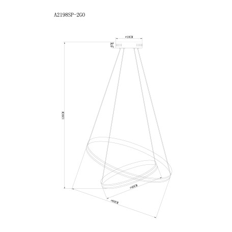 Схема с размерами Arte Lamp A2198SP-2GO