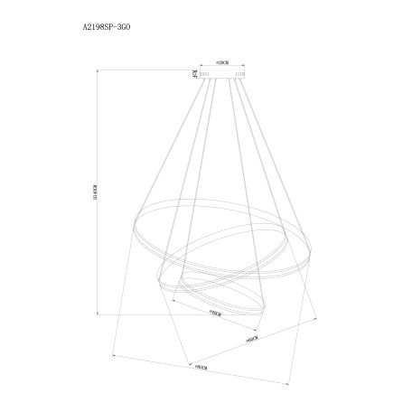 Схема с размерами Arte Lamp A2198SP-3GO