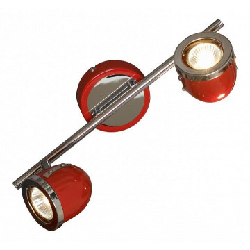 Потолочный светильник с регулировкой направления света Lussole Loft Tivoli GRLSN-3101-02, IP21, 2xGU10x5,5W, красный, металл
