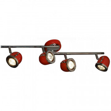 Потолочный светильник с регулировкой направления света Lussole Loft Tivoli GRLSN-3109-04, IP21, 4xGU10x5,5W, красный, металл