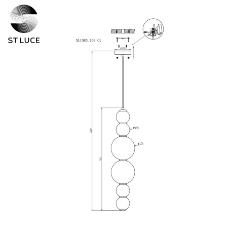 Схема с размерами ST Luce SL1583.103.01