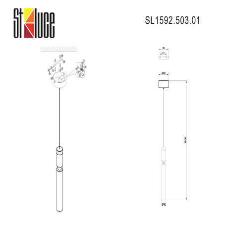 Схема с размерами ST Luce SL1592.503.01