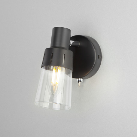 Настенный светильник с регулировкой направления света Eurosvet Potter 20081/1 черный (a043754), 1xE14x40W, черный, прозрачный, металл, стекло