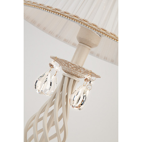 Настольная лампа Eurosvet Amelia 10054/1 белый с золотом/прозрачный хрусталь Strotskis (00000079084), 1xE27x60W - миниатюра 4