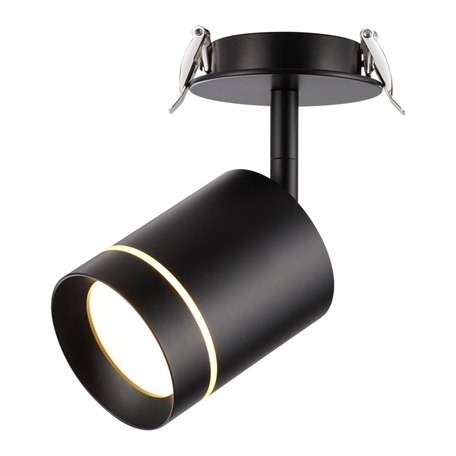 Встраиваемый светодиодный светильник с регулировкой направления света Novotech Spot Arum 357688, LED 9W 3000K 405lm, черный, металл, пластик - миниатюра 1
