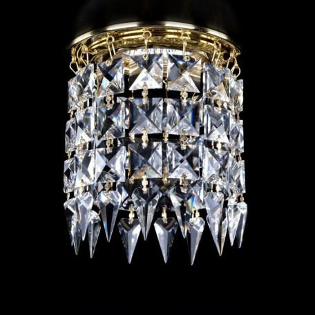 Встраиваемый светильник Artglass SPOT 12 CE SALE, 1xGU10x35W, золото, прозрачный с золотом, прозрачный, металл, хрусталь Artglass Crystal Exclusive