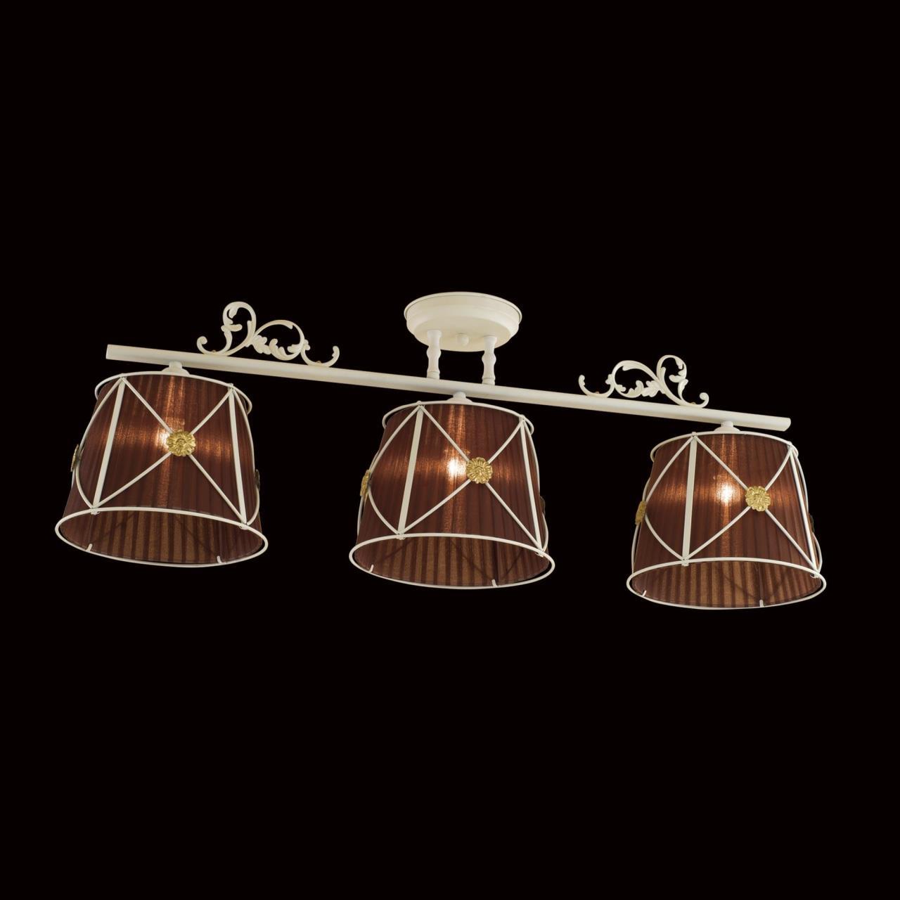 Потолочный светильник Citilux Дрезден CL409235, 3xE27x60W, белый, коричневый, металл, текстиль - фото 3