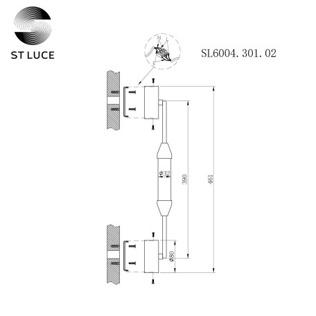 Схема с размерами ST Luce SL6004.301.02