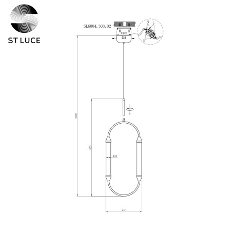 Схема с размерами ST Luce SL6004.303.02