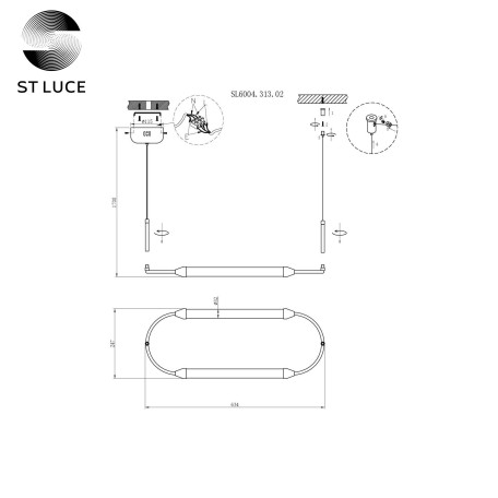 Схема с размерами ST Luce SL6004.313.02