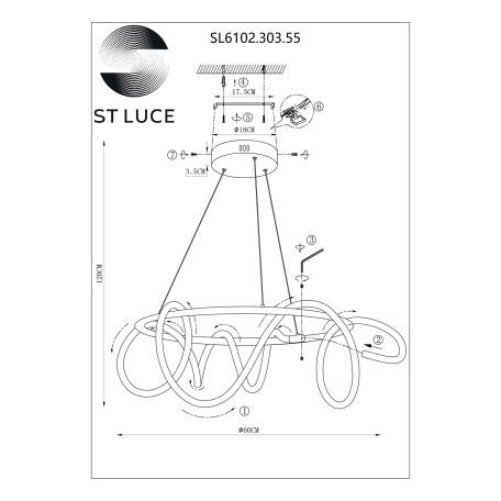 Схема с размерами ST Luce SL6102.303.55