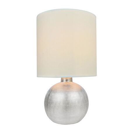 Настольная лампа Zumaline Sally T16079, 1xE14x40W, серебро, белый, металл, текстиль - фото 1