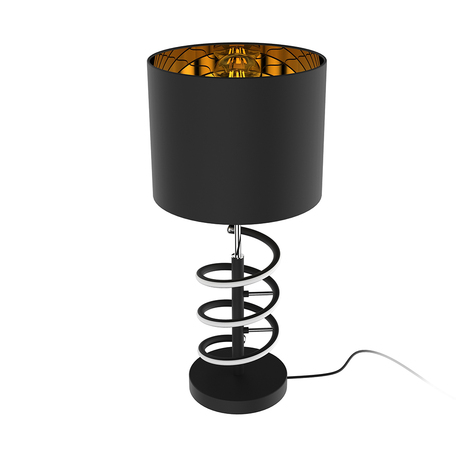 Настольная лампа Zumaline Tina TL180515-2, 1xE27x60W + LED 10W 3000K 420lm, черный, металл, текстиль - фото 1