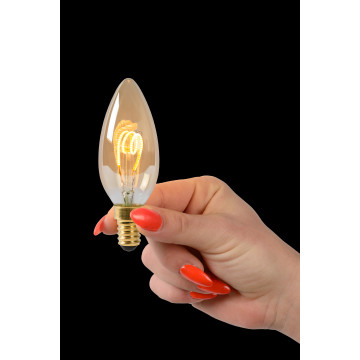 Филаментная светодиодная лампа Lucide 49043/03/62 свеча E14 3W, 2200K (теплый) CRI80 220V, диммируемая, гарантия 30 дней - миниатюра 3