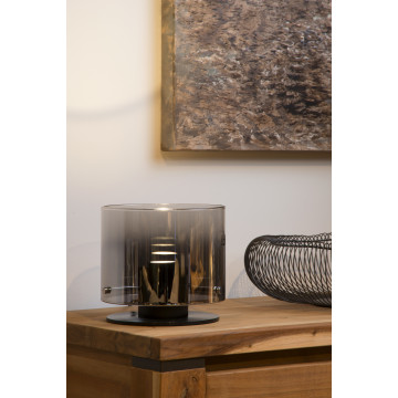 Настольная лампа Lucide Owino 74502/20/65, 1xGU10x5W, черный, дымчатый, металл, стекло - миниатюра 3