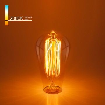 Лампа накаливания Elektrostandard Эдисона ST64 60W a034964 E27 60W, 2000K (теплый) CRI100 - миниатюра 2