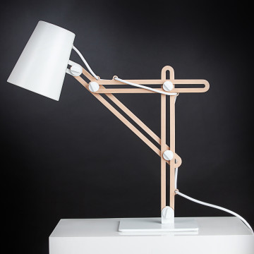 Настольная лампа Mantra Looker 3615, белый, коричневый, дерево, металл - миниатюра 4