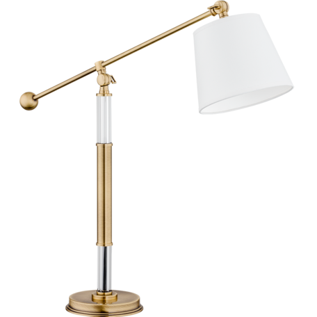 Настольная лампа Kutek Tadea TAD-LG-1(P/A), 1xE14x40W, бронза, белый, металл со стеклом, текстиль