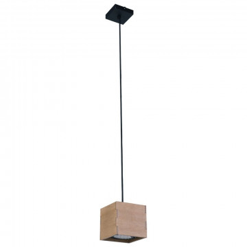 Подвесной светильник Nowodvorski Wezen 9041, 1xGU10x35W, черный, коричневый, металл, дерево - миниатюра 1