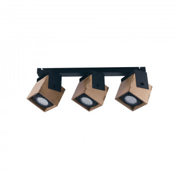 Потолочный светильник Nowodvorski Wezen 9040, 3xGU10x35W, черный, коричневый, металл, дерево - миниатюра 1