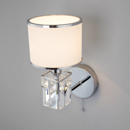Настенный светильник Eurosvet Zaffiro 10099/1 хром/прозрачный хрусталь Strotskis (новый абажур) (a056960), 1xE14x40W - миниатюра 2