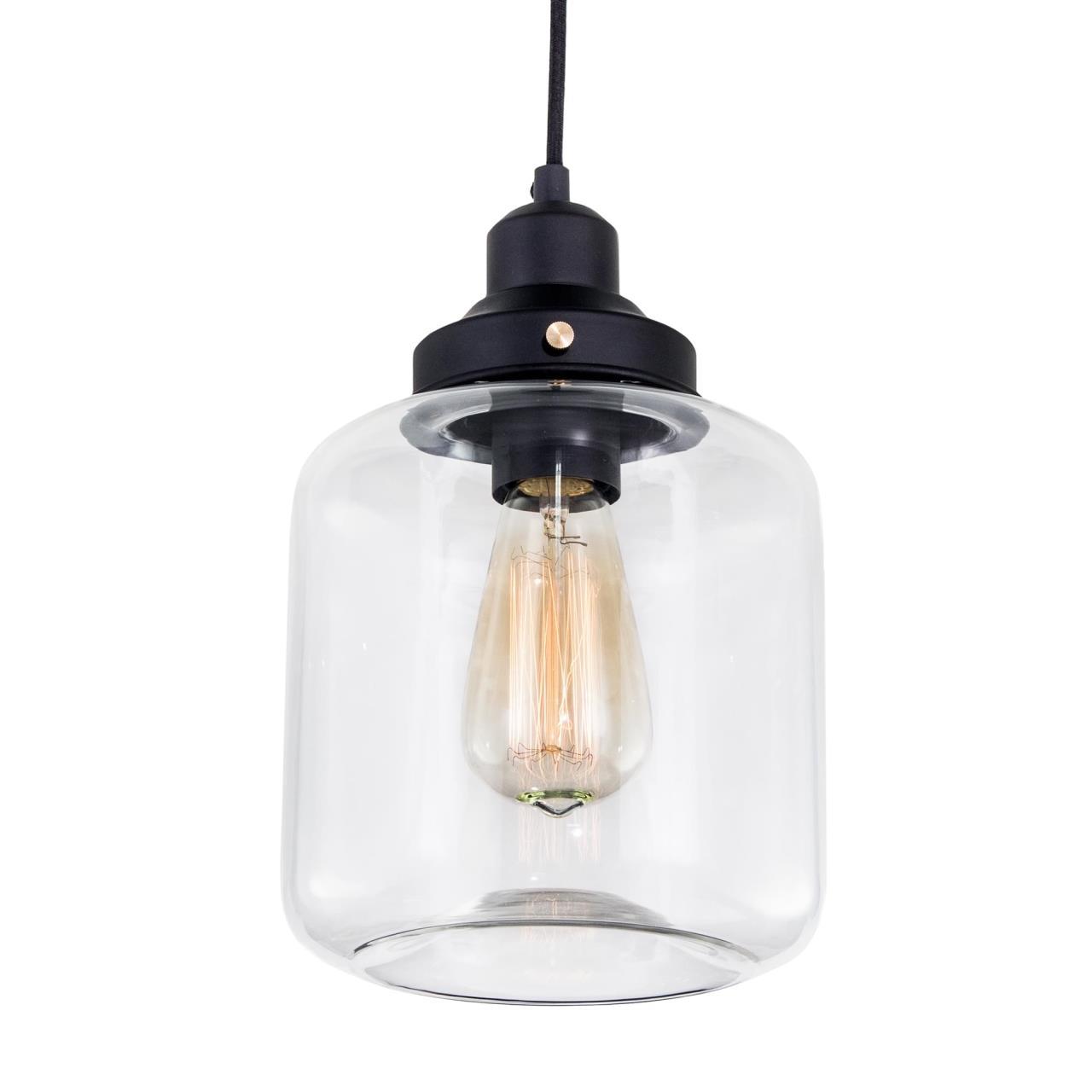 Подвесной светильник Citilux Эдисон CL450206, 1xE27x60W, черный, прозрачный, металл, стекло - фото 2