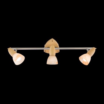 Настенный светильник с регулировкой направления света Citilux Монте CL505531, 3xE14x60W, коричневый, белый, дерево, металл, стекло - миниатюра 2