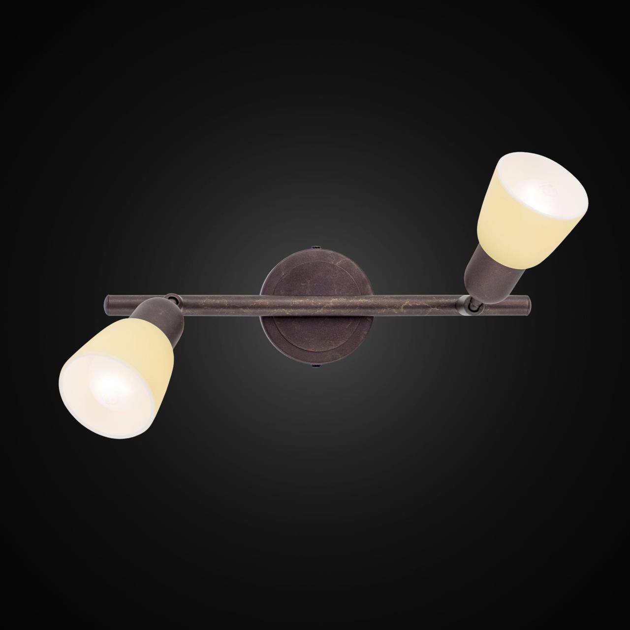 Потолочный светильник с регулировкой направления света Citilux Ронда CL506524, 2xE14x60W, коричневый, бежевый, металл, стекло - фото 2