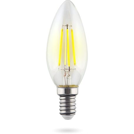 Филаментная светодиодная лампа Voltega Crystal 7019 свеча E14 6W, 2800K (теплый) CRI80 220V, гарантия 3 года - миниатюра 1