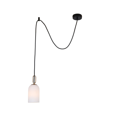 Подвесной светильник Favourite Grover 2668-1P, 1xE27x40W, черный, белый, металл, стекло