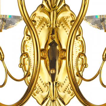 Бра Lightstar Osgona Ricerco 693622, 2xE14x40W, золото, белый, прозрачный, металл с хрусталем, текстиль, хрусталь - миниатюра 3