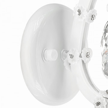 Бра Lightstar Osgona Princia 726611, 1xE14x40W, белый, прозрачный, металл со стеклом, текстиль, хрусталь - фото 3