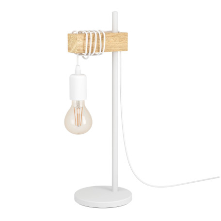 Настольная лампа Eglo Trend & Vintage Industrial Townshend 33163, 1xE27x10W, белый, коричневый, дерево