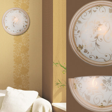 Настенный светильник Sonex Provence Crema 056, 1xE27x100W, бежевый, белый, дерево, стекло - фото 3
