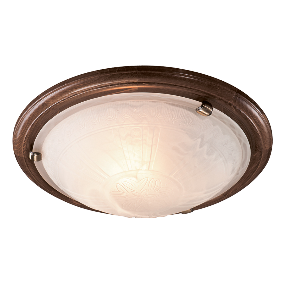 Потолочный светильник Sonex Lufe Wood 136/K, 2xE27x60W, коричневый, белый, дерево, стекло - фото 1