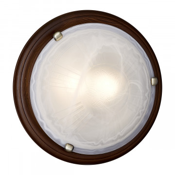 Потолочный светильник Sonex Lufe Wood 136/K, 2xE27x60W, коричневый, белый, дерево, стекло - миниатюра 2