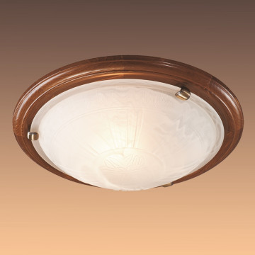 Потолочный светильник Sonex Lufe Wood 136/K, 2xE27x60W, коричневый, белый, дерево, стекло - миниатюра 4