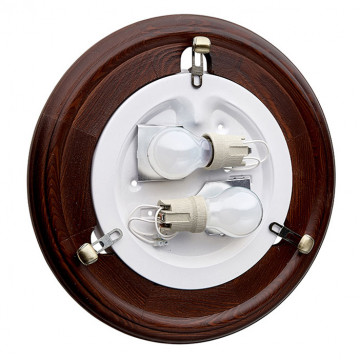 Потолочный светильник Sonex Lufe Wood 136/K, 2xE27x60W, коричневый, белый, дерево, стекло - миниатюра 8