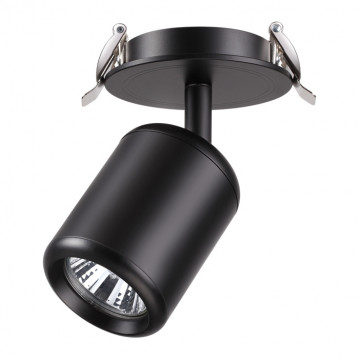 Встраиваемый светильник с регулировкой направления света Novotech Spot Pipe 370451, 1xGU10x50W, черный, металл