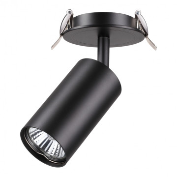 Встраиваемый светильник с регулировкой направления света Novotech Spot Pipe 370416, 1xGU10x50W, черный, металл