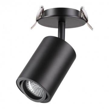 Встраиваемый светильник с регулировкой направления света Novotech Spot Pipe 370419, 1xGU10x50W, черный, металл