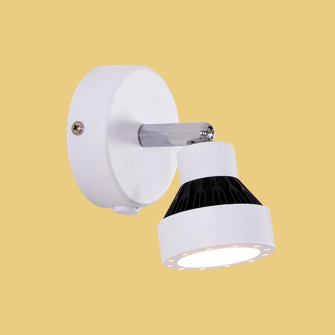 Настенный светодиодный светильник с регулировкой направления света Citilux Данди CL557511, LED 7W 3000K 560lm, белый, черно-белый, металл - фото 3