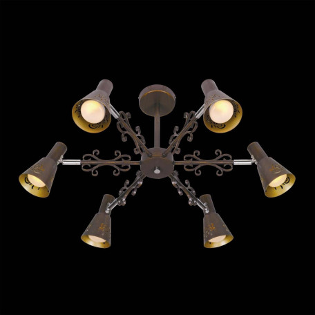 Потолочная люстра с регулировкой направления света Citilux Дункан CL529161, 6xE14x60W, коричневый с золотой патиной, металл - миниатюра 2