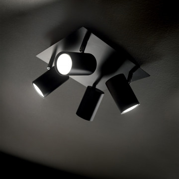 Потолочная люстра с регулировкой направления света Ideal Lux SPOT PL4 NERO 156781, 4xGU10x50W - миниатюра 3