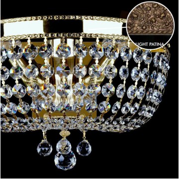 Бра Artglass CIARA DIA 300 LIGHT PATINA SP, 2xE14x40W, бронза, прозрачный, металл, кристаллы SPECTRA Swarovski